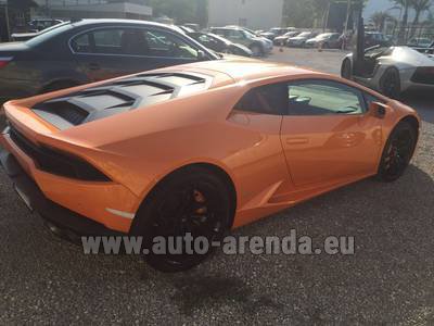 Rental in Munich the car Lamborghini Huracan LP 610-4 Orange