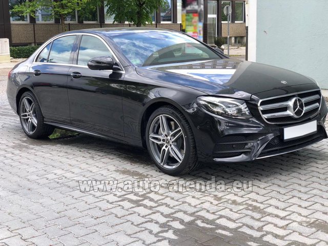 Rental Mercedes-Benz E 450 4MATIC saloon AMG equipment in Memmingen airport