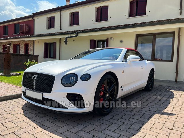 Rental Bentley Continental GTC W12 Number 1 White in Munich airport