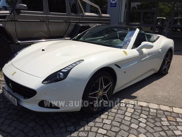Rental Ferrari California T Cabrio White in Munich airport