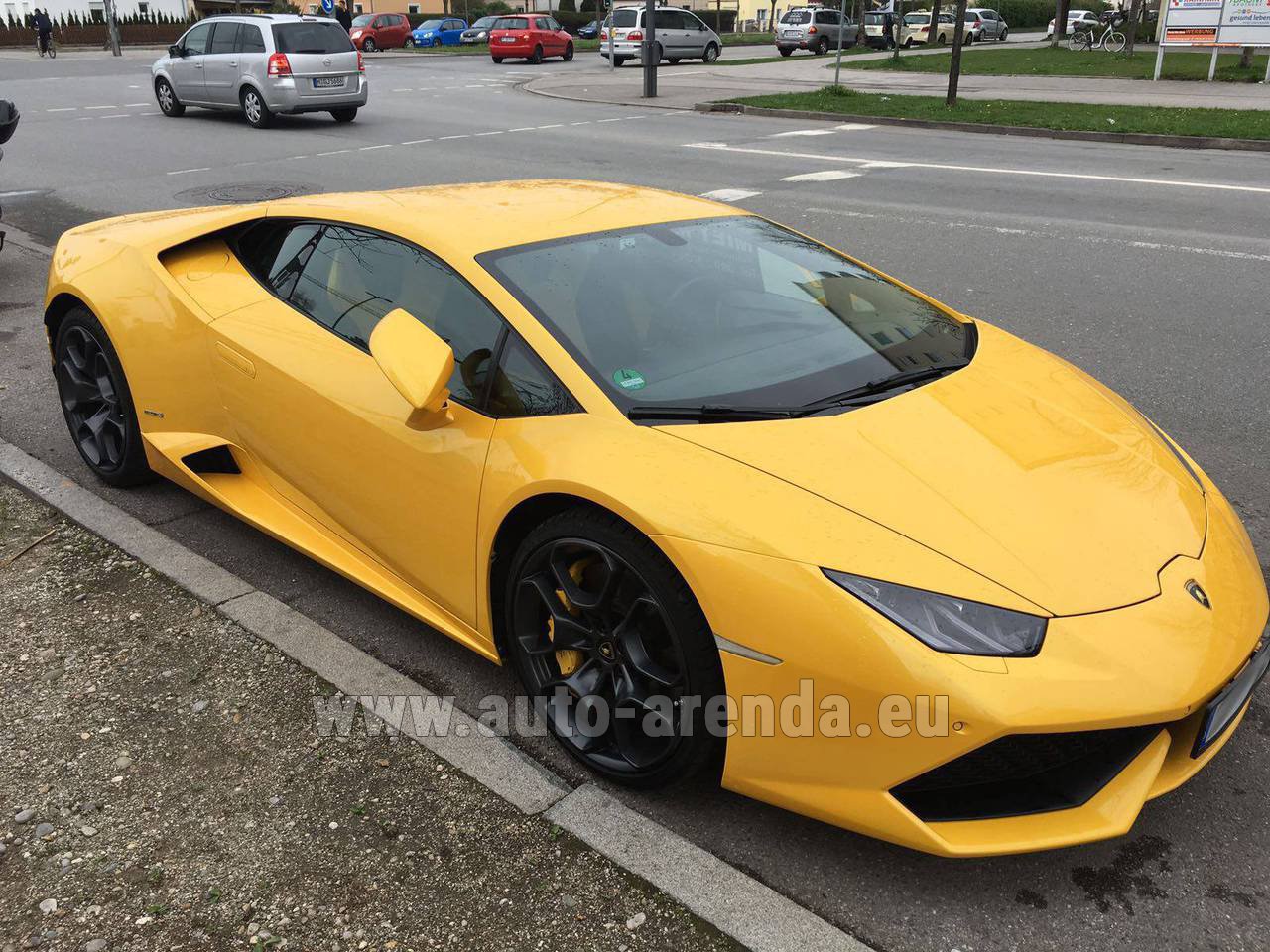 Rent the Lamborghini Huracan LP 20 20 Yellow car in Frankfurt an ...